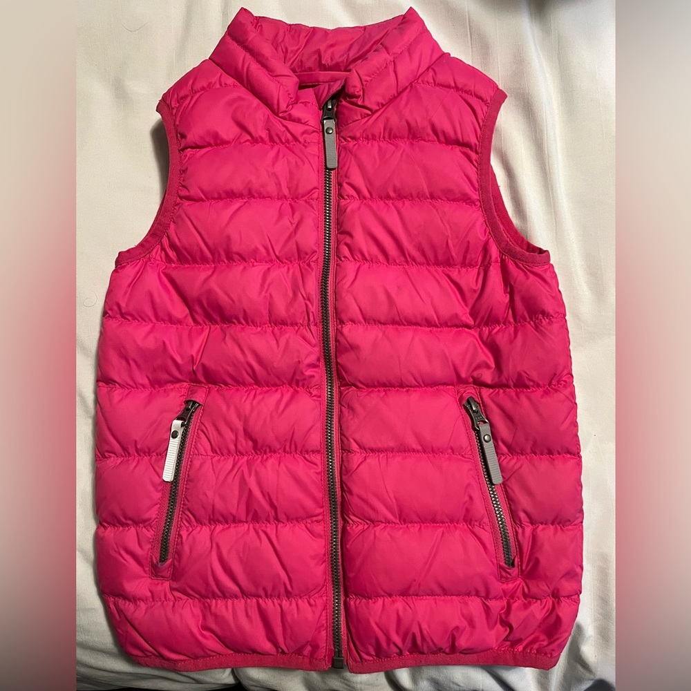 Hanna Andersson down vest size 120 6-7yrs girls pink VGUC